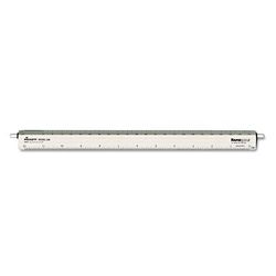 Chartpak/Pickett 238 Adjustable Triangular Scale Aluminum Architects Ruler, 12", Silver