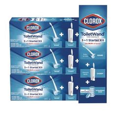 Clorox 03191 Toilet Wand Disposable Toilet Cleaning Kit: Handle, Caddy and Refills, 6/Carton - 1 Kit CLO03191