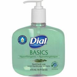 Dial Professional 33815 Basics MP Free Liquid Hand Soap, Unscented, 16 oz Pump Bottle, 12/Carton - Case of 12