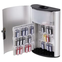 Durable Office Products Corporation 1968-23 Key Box Plus, 54-Key, Brushed Aluminum, Silver, 11 3/4 x 4 5/8 x 15 3/4 DBL196823