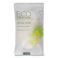 Eco By Green Culture SPEGCFL Facial Soap Bar, Clean Scent, 0.71 oz Pack, 500/Carton - Case of 500 OGFSPEGCFL