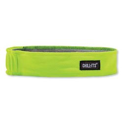 Ergodyne 12431 Chill-Its 6605 High-Perform Terry Cloth Sweatband, Cotton Terry Cloth, One Size Fits Most, Lime, Ships in 1-3 Business Days
