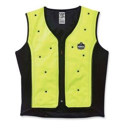 Ergodyne 12677 Chill-Its 6685 Premium Dry Evaporative Cooling Vest with Zipper, Nylon, 3X-Large, Lime, Ships in 1-3 Business Days EGO12677