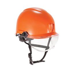 Ergodyne 60217 Skullerz 8974V Class E Safety Helmet w/8991 Visor Kit, Clear Lens, 6-Pt Ratchet Suspension, Orange,Ships in 1-3 Business Days EGO60217