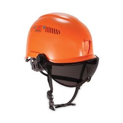 Ergodyne 60222 Skullerz 8975V Class C Safety Helmet w/8991 Visor Kit, Smoke Lens, 6-Pt Ratchet Suspension, Orange,Ships in 1-3 Business Days