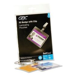 GBC® 3745686 SelfSeal Self-Adhesive Laminating Pouches and Single-Sided Sheets, 8 mil, 4.13" x 2.94", Gloss Clear, 10/Pack - Pack of 10
