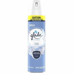 Glade 346467CT Clean Linen Air Freshener Spray, Aerosol, 8.3 fl oz (0.3 quart), Clean Linen, 6/Carton - Case of 6 SJN346467CT