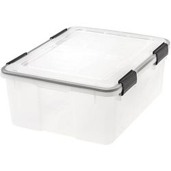 Iris 110400 Storage Tote, 30 Quart, 19-7/10"X16"X7-9/10" , Cl - Case of 6 IRS110400