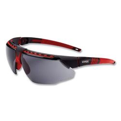 Honeywell S2861HS Avatar Safety Glasses, Black/Red Polycarbonate Frame, Gray Polycarbonate Lens UVXS2861HS
