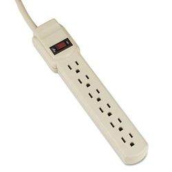 Innovera 73304 Six-Outlet Power Strip, 4-Foot Cord, 1-15/16 x 10-3/16 x 1-3/16, Ivory IVR73304