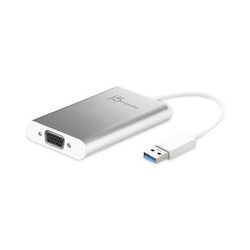 J5 Create JUA311 USB to VGA Adapter, 5.91", Silver/White JCRJUA311