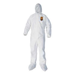 KleenGuard™ 44334 A40 Elastic-Cuff, Ankle, Hood and Boot Coveralls, X-Large, White, 25/Carton - Case of 25