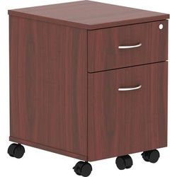 Lorell 16216 Pedestal, Mobile, B/F, 15-3/4" x 19-7/8" x 22-7/8", Mahogany LLR16216