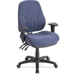 Lorell 81101 Adjustable Highback Chair, 26 7/8 WX28 DX40 1/2 44 H, Blue LLR81101