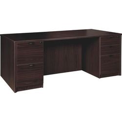 Lorell PD3672DPES Double-pedestal Desk F/F B/B/F, 72" x 36" x 29", Espresso LLRPD3672DPES