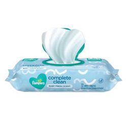 Pampers® 75536 Complete Clean Baby Wipes, 1-Ply, Baby Fresh, 72 Wipes/Pack, 8 Packs/Carton - Case of 576 PGC75536