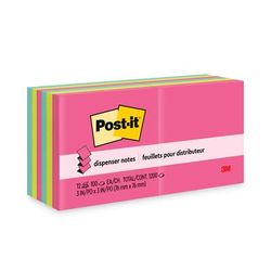 Post-it® R-330-12AN Original Pop-up Refill Value Pack, 3 x 3, (8) Poptimistic Collection Colors, (4) Canary Yellow, 100 Sheets/Pad, 12 Pads/Pack - MM