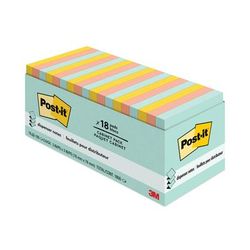 Post-it® R33018APCP Original Pop-up Refill Cabinet Pack, 3" x 3", Beachside Cafe Collection Colors, 100 Sheets/Pad, 18 Pads/Pack - Pack of 8 MMMR3301