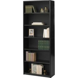 Safco 7174BL Value Mate Series Steel Six Shelf Bookcase, 31 3/4w x 13 1/2d x 80h, Black