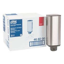 Tork 466000 Foam Skincare Manual Dispenser, 1 L Bottle; 33 oz Bottle, 4.25 x 4.25 x 11.38, Stainless Steel TRK466000