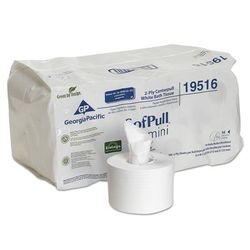 Sofpull 19516 Mini Centerpull Bath Tissue, 5 1/4 x 8 2/5, 500 Sheets, 16 Rolls/Carton - 16 Rolls GPC19516
