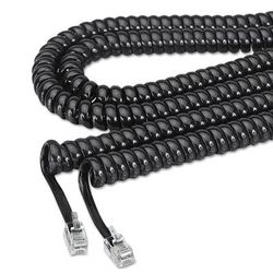 Softalk 42261 Coiled Phone Cord, Plug/Plug, 25 ft., Black SOF42261