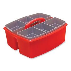 Storex 00981U02C Large Caddy with Sorting Cups, Red, 2/Carton - Case of 2 STX00981U02C