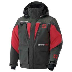 Striker Ice Black/Red Predator Men's Ice Fishing Jacket - Charcoal/Red M