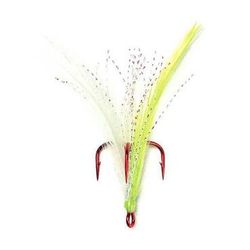 Mustad Ultra NP Feather Treble Hook - White Chartreuse 6