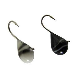 HT Enterprises Marmooska Tungsten Lunar Ice Fishing Jig - Whiite Black 10 Hook