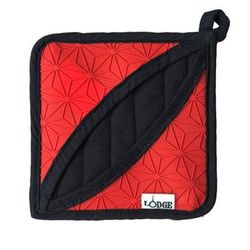 Lodge Silicone and Fabric Potholder - Red & Black