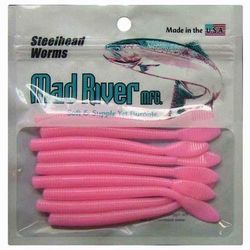 Mad River Steelhead Worm Soft Worm - Bubble Gum
