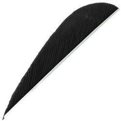 Trueflight Parabolic Black 3in Feathers - 100 Pack - Black 3in