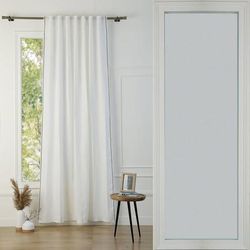 Tenda con passanti lino bianco / nero 140x290 cm