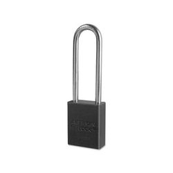 American Lock Solid Aluminum Padlocks, 1/4 in Diam., 3 in L X 3/4 in W, Black (045-A1107BLK)
