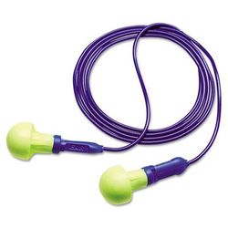 3MTM E-A-RTM Push-Ins Foam Earplug, Polyurethan, Blue/Yellow, Corded (MMM3181001)