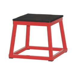 Champion Sports Plyo Box, 15" x 15", Plywood/Rubber/Steel, Red/Black (CSIPXB12)