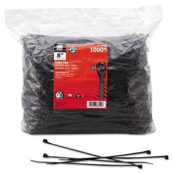 Gardner Bender Standard Cable Ties, 75 lb Tensile Strength, 8 in, Ultraviolet Black, 1,000/Bag (623-46-308UVBMN)