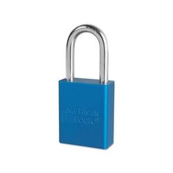 Master Lock Solid Aluminum Padlock, 1/4 in dia, 1-1/2 in L x 3/4 in W, Blue (045-A1106BLU)