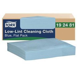 Tork Low-Lint Cleaning Cloth, 1-Ply, 12 x 12, Blue, 250 Sheets/Carton (TRK192481)