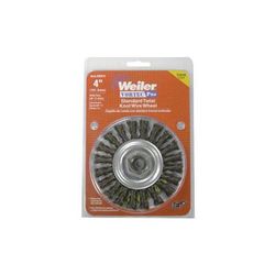 Weiler Wolverine(R) Stringer Bead Wheel, 4 in dia x 3/16 in W Face, 0.020 in Steel Wire, 20000 RPM (804-36218)