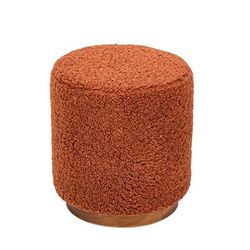 Pouf in legno e lana terracotta