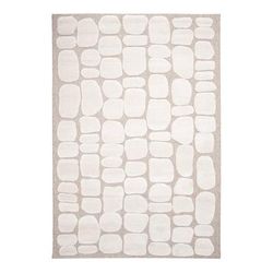 Tappeto goffrato in stile Japandi beige 120 x 170 cm