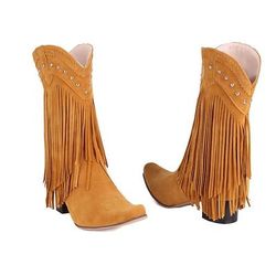 Retrò Vintage Hippie Anni '70 Scarpe Stivali western Hippie Cowboy del West Frangia con nappe Costume Per uomo Per donna Carnevale Mascherata Vacanza Festa / Sera Abbigliamento quotidiano Adulti