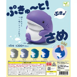 Yell capsule toys cute kawaii Pukyuu! Shark round head shark baby stress relief toys squeeze soft squeaks sounds toy gashapon