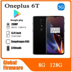 Global Firmware Oneplus 6T 6t Snapdragon 845 Cellphone 5G LTE 6.41'' NFC 3700mAh 20MP+16MP full screen One Plus 6t used phone