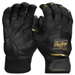 Rawlings Workhorse Adult Batting Gloves Black/Gold