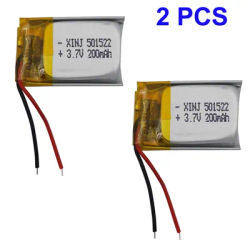 2Pcs 3.7V 200mAh 0.74Wh Rechargeable Replacement Li Lipo Battery 501522 For GPS Sat Nav MP3 MP4 Recording Pen Bluetooth Speaker
