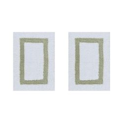 Hotel Collection 100% Cotton 2 Piece (17" X 24" | 17" X 24") Bath Rug Set by Brylane Home in White Sage