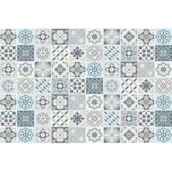 Tappeto in Vinile con motivi mattonelle grigi e blu 196x130cm